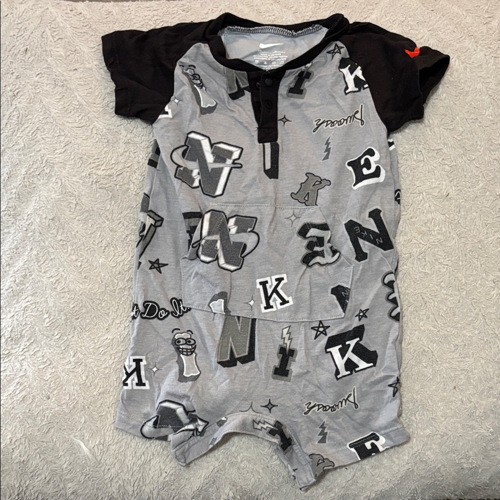 Nike Black and Gray Kids Bodysuit